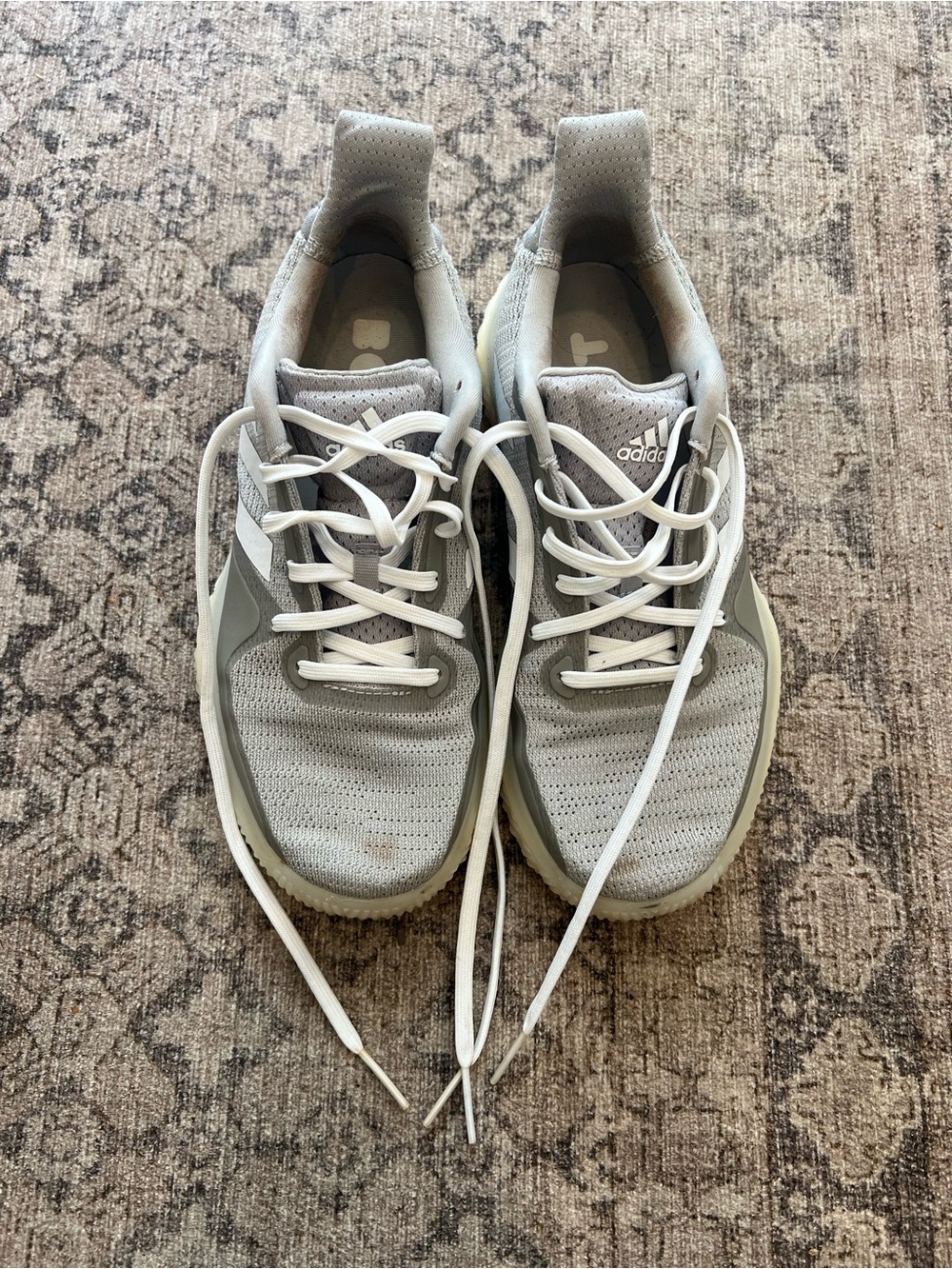 adidas women’s Light Gray Mesh Athletic Sneakers